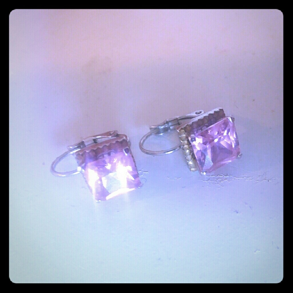 Pink quartz earrings